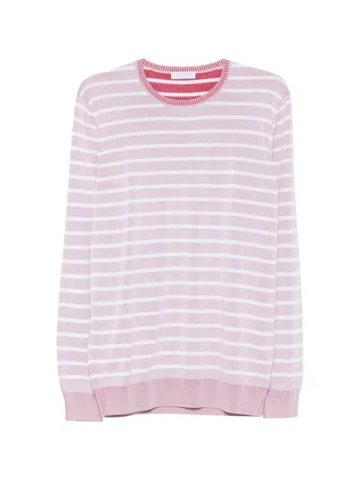 Gran Sasso Horizontal-stripe Sweater In Pink