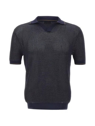Gran Sasso Interwoven-texture Knit T-shirt In Black