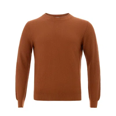Gran Sasso Italian Cotton Elegance Sweater In Brown