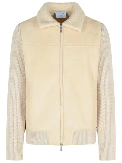Gran Sasso Ivory Virgin Wool Blend Jacket In Nude