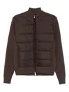 Gran Sasso Quilted Knitted Jacket In Brown
