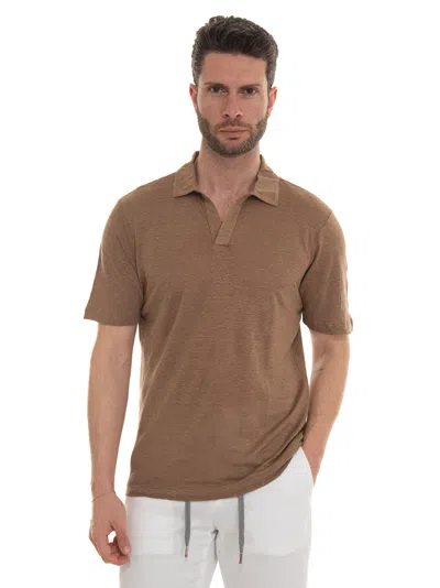 Gran Sasso Jersey Polo Shirt In Beige
