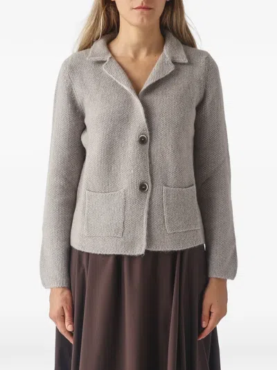 Gran Sasso Knit Notched-lapel Cardigan In Gray