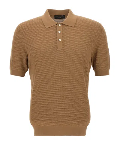 GRAN SASSO GRAN SASSO RIBBED TRIM POLO SHIRT