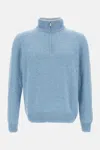 Gran Sasso Half-zip Fine-knit Jumper In Blue