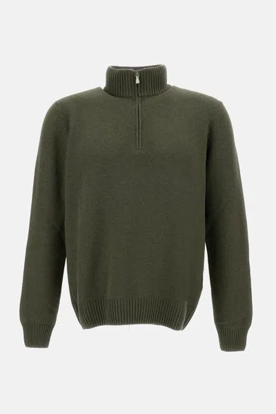 Gran Sasso Zipped Turtleneck Sweater In Green