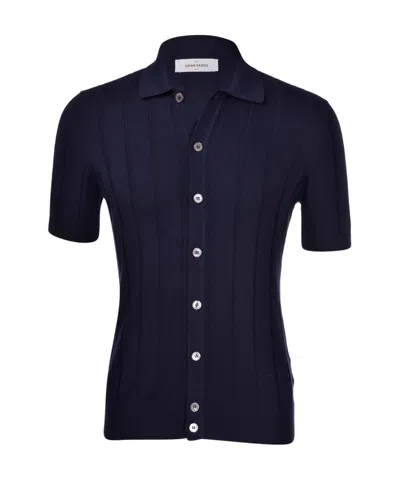 Gran Sasso Lapel Short-sleeved Polo Shirt In Black