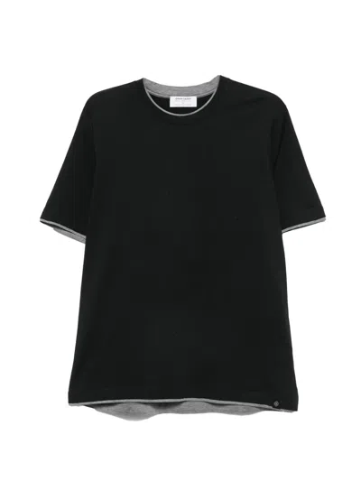 Gran Sasso Layered-effect Cotton T-shirt In Black