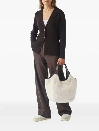 Gran Sasso Leather-trim Tote Bag In White