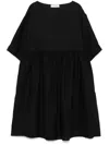 Gran Sasso Linen Boat-neck Mini Dress In Black