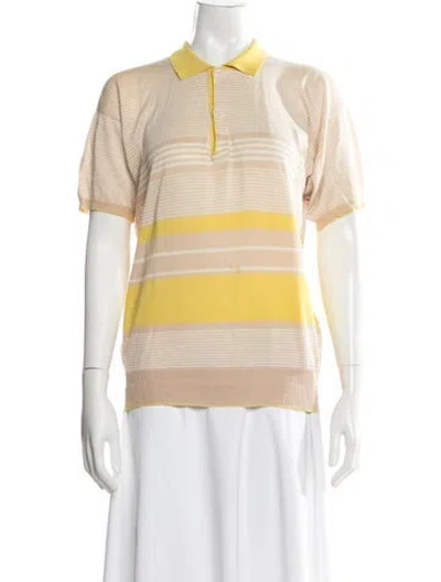 Pre-owned Gran Sasso Linen Striped Polo In Multi