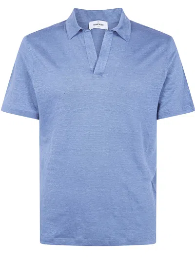 Gran Sasso Logo Print Short Sleeves Skipper Polo Shirt In Blue