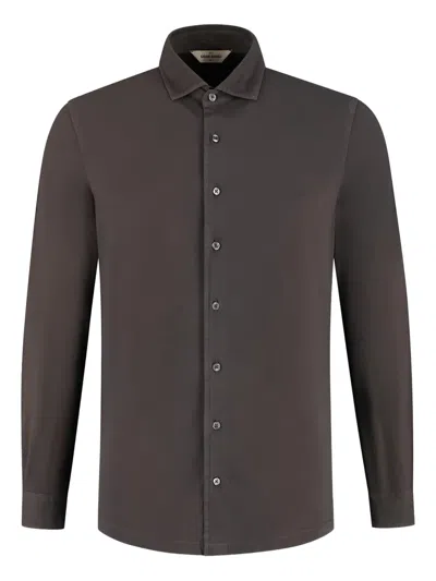 Gran Sasso Long-sleeve Button-down Shirt In Brown