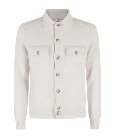Gran Sasso Long Sleeve Buttoned Knitted Jacket In White