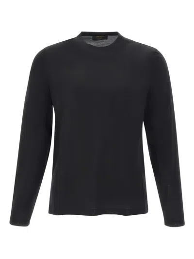 Gran Sasso Long-sleeve Crew-neck Sweater In Black