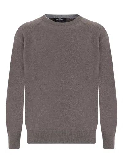 Gran Sasso Long-sleeve Crew-neck Sweater In Brown