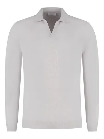 Gran Sasso Long-sleeve Polo Shirt In Gray