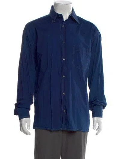 Pre-owned Gran Sasso Long Sleeve Shirt In Blue