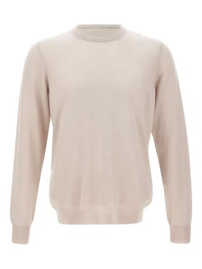 Gran Sasso Long-sleeved Crew-neck Sweater In Neutral