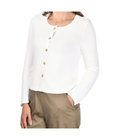 Gran Sasso Long-sleeved Knitted Cardigan In White