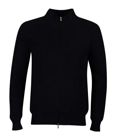 Gran Sasso Long-sleeved Knitted Cardigan In Black