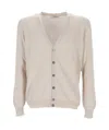 Gran Sasso Long-sleeved Knitted Cardigan In Neutral