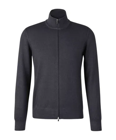 Gran Sasso Long-sleeved Knitted Coat In Black