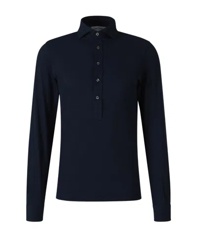 GRAN SASSO LONG-SLEEVE BUTTON POLO SHIRT