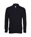 Gran Sasso Ribbed Zip-neck Sweater In Black