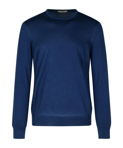 Gran Sasso Long-sleeved Sweater In Blue