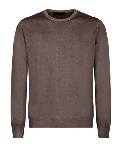 Gran Sasso Long-sleeved Sweater In Brown
