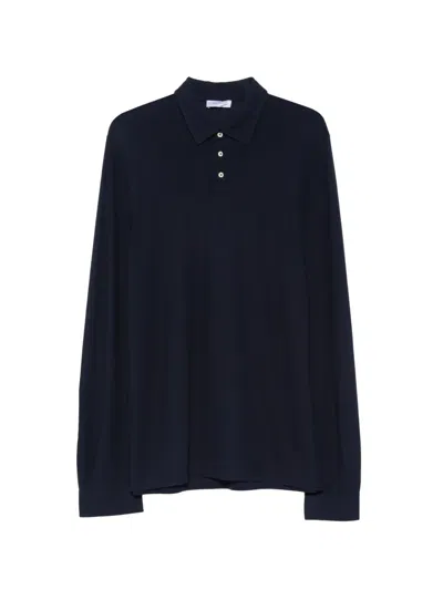 Gran Sasso Long-sleeve Polo Shirt In Blue