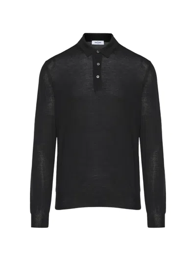 Gran Sasso Long-sleeve Polo Sweater In Blue