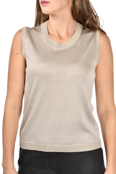 Gran Sasso Lurex Sleeveless Tank Top In Gold In Nude