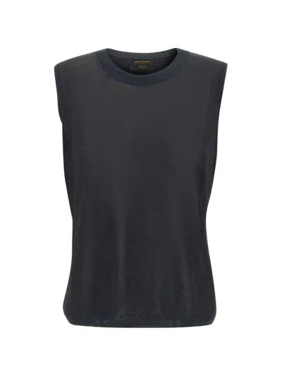 Gran Sasso Lurex-knit Sleeveless Top In Black