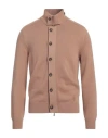 Gran Sasso Luxury Man Cardigan Camel Size 46 Virgin Wool