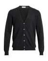Gran Sasso Luxury Man Cardigan Charcoal Size 46 Virgin Wool, Viscose, Cashmere In Gray