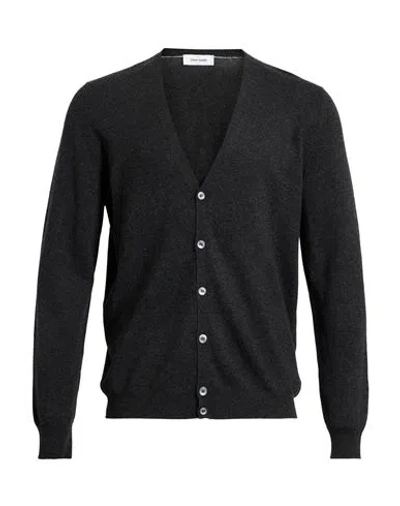 Gran Sasso Luxury Man Cardigan Charcoal Size 46 Virgin Wool, Viscose, Cashmere In Gray