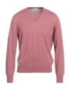Gran Sasso Luxury Man Sweater Antique Rose Size 38 Virgin Wool