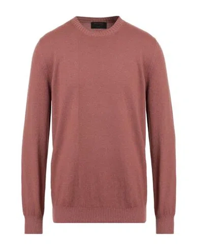 Gran Sasso Luxury Man Sweater Antique Rose Size 46 Virgin Wool, Viscose, Cashmere