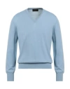 Gran Sasso Luxury Man Sweater Light Blue Size 50 Virgin Wool