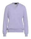 Gran Sasso Luxury Man Sweater Lilac Size 42 Virgin Wool, Viscose, Cashmere