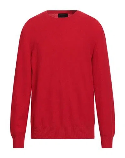 Gran Sasso Luxury Man Sweater Red Size 44 Virgin Wool, Polyamide