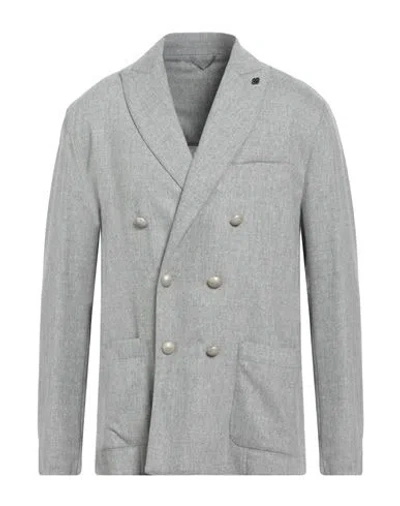 Gran Sasso Man Blazer Light Grey Size 40 Virgin Wool, Elastane In Gray