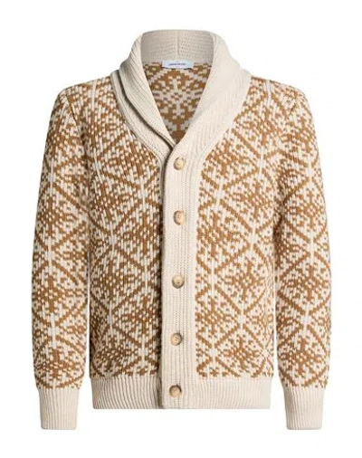 Gran Sasso Man Cardigan Beige Size 40 Virgin Wool In Brown