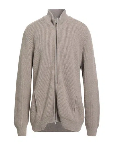 Gran Sasso Man Cardigan Beige Size 48 Virgin Wool, Viscose, Cashmere In Animal Print