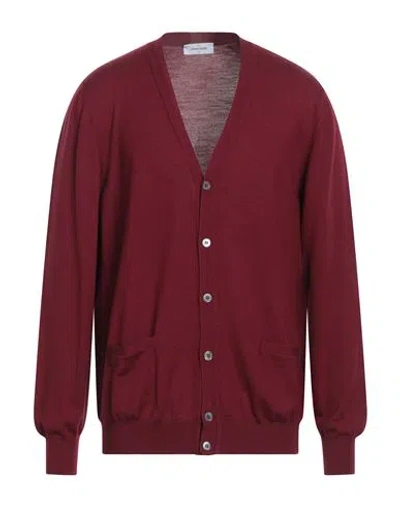 Gran Sasso Man Cardigan Brick Red Size 50 Virgin Wool In Red