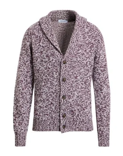 Gran Sasso Man Cardigan Burgundy Size 40 Virgin Wool In Multi