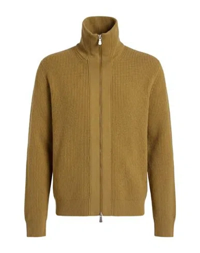 Gran Sasso Man Cardigan Camel Size 40 Virgin Wool In Nude