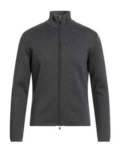 Gran Sasso Man Cardigan Charcoal Size 36 Virgin Wool In Gray